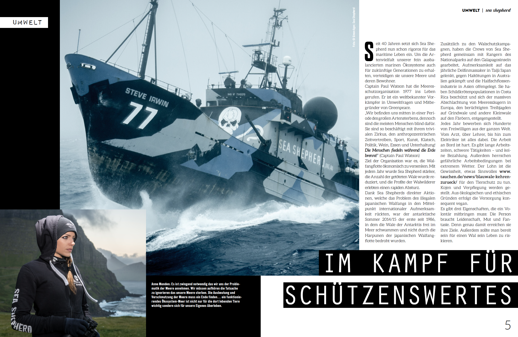 Sea Shepherd im Welt Vegan Magazin