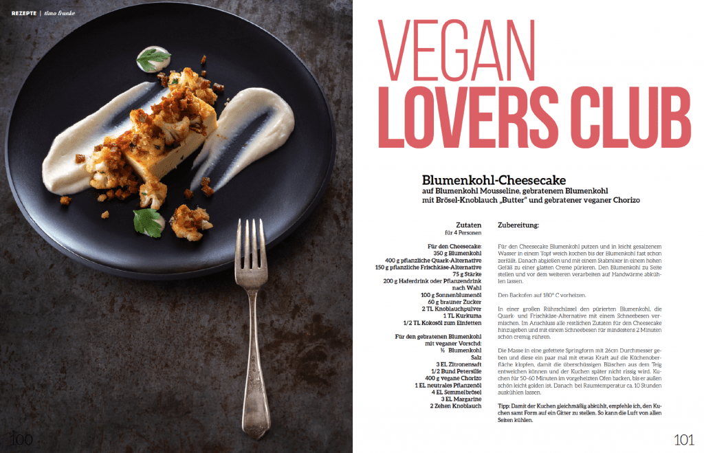 vegane Rezepte hier Blumenkohl Cheesecake vom Vegan Lovers Club
